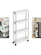 Kitchen Cart Plastic 4 Tiers White 40x13x87cm