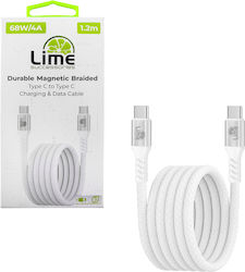 Lime Magnetic / Braided USB 2.0 Cable USB-C male - USB-C 68W Green 1.2m Lime Magnetic / Braided USB 2.0 Cable USB-C male - USB-C 68W Green 1.2m