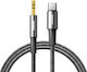 Remax Плетена USB 2.0 Кабел USB-C мъжки - 3,5 мм мъжки Черен 1.2м