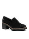 Suede Black Medium Heels
