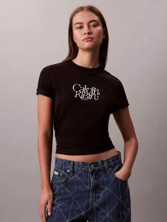 Logo Graphic Γυναικείο T-shirt Μαύρο