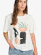 Damen T-Shirt Antique White