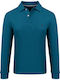 Polo Long Sleeve Blouse Petrol Blue