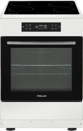 Finlux Κουζίνα 70lt με Κεραμικές Εστίες Π60εκ. Λευκή