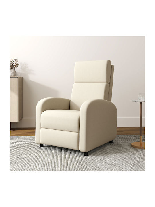 Relax Armchair with Footstool Cream 64x86x102cm
