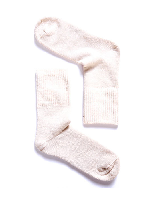Me-we Damen Wollsocken Beige