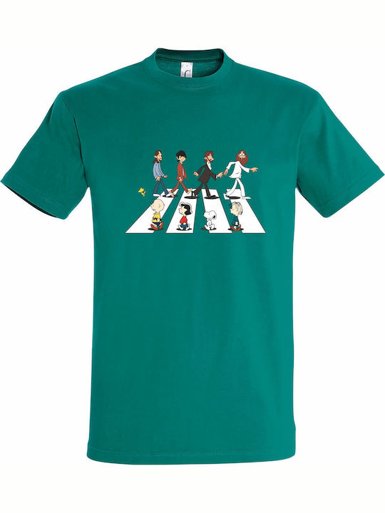 Unisex T-shirt Snoopy in Abbey Road Beatles Fea...