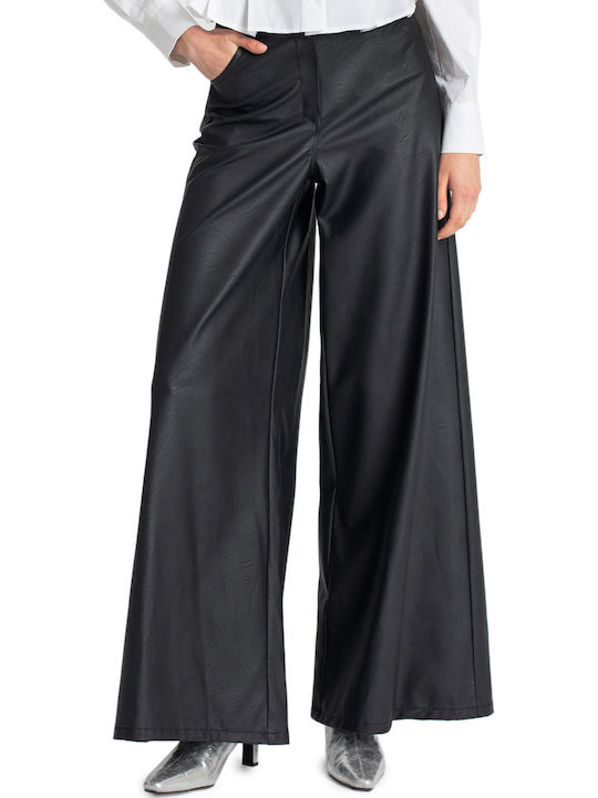 Moutaki Damen Hoch tailliert Stoff Hose Black