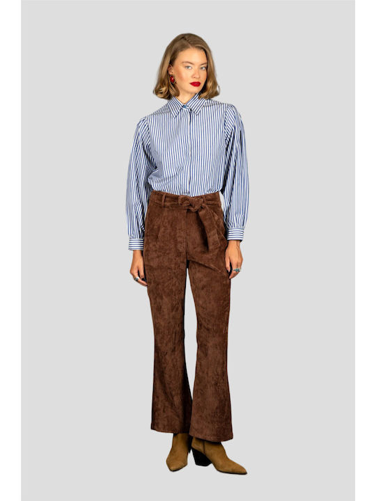 Women's Fabric Trousers Chocolate
