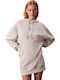 Mini Knitted Dress with Hood Grey