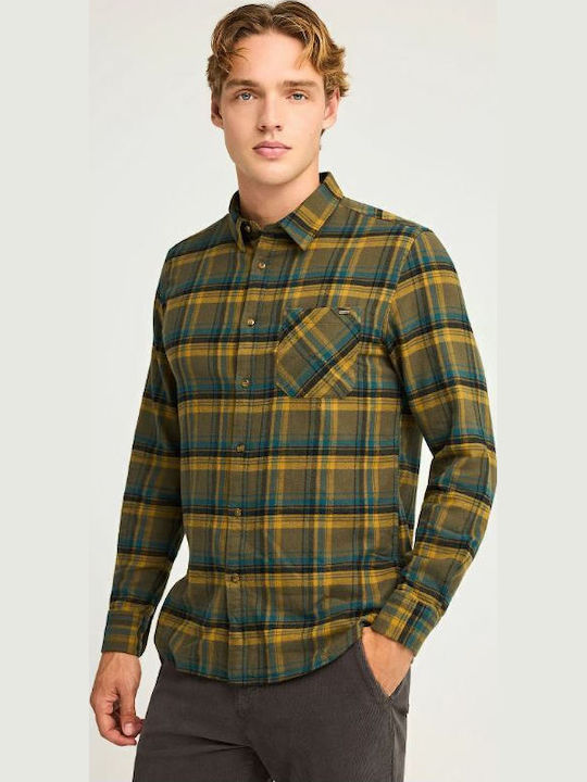 Langärmlig Baumwolle Hemd Geprüft Plaid