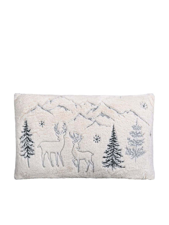 Fylliana Christmas Decorative Pillow Rectangular White 30x50cm