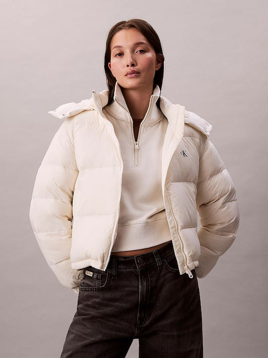 Kurz Damen Puffer Jacke Wasserdicht und Winddicht für Winter Weiß