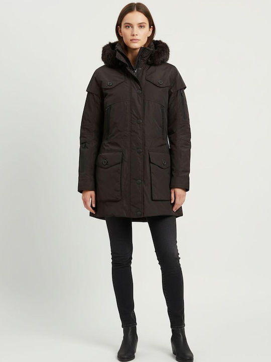 Moonlight Lady Long Women's Jacket for Winter Brown