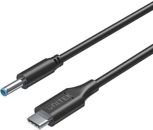 Unitek Ucl Usb-c To Dc Cable 1.8m 65w Hp 4.5×3.0mm C14117bk