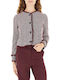 Women's Knitted Cardigan with Buttons Burgundy