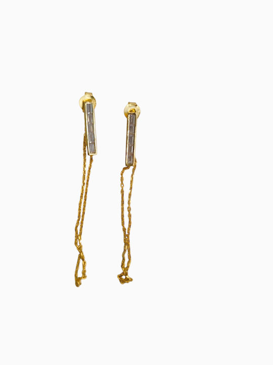 Women's Silver Gold Plated Zircon Pendants Earrings
