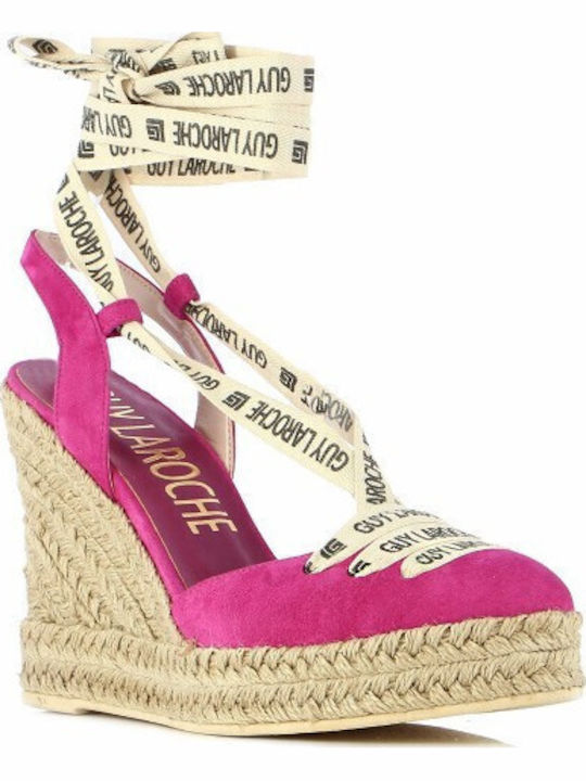 Damenplattformen im Espadrilles-Stil Fuchsie