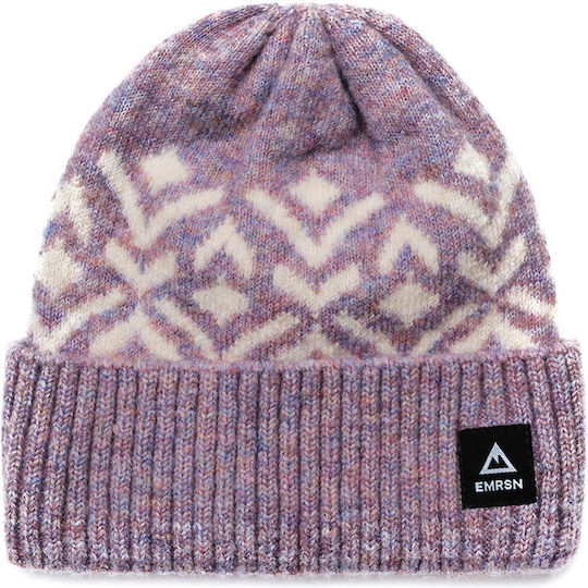 Beanie Unisex Beanie with Rib Knit in Lilac color