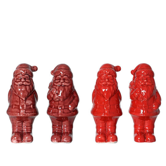 Decorative Christmas Santa Burgundy Ceramic 10x5x5cm