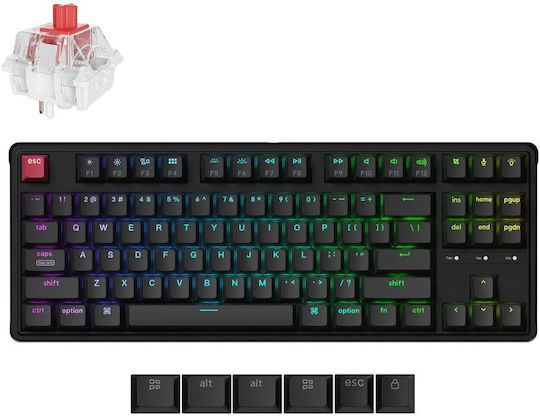 Keychron C3 Pro 8K QMK C3PX-H1 Gaming Tastatură Mecanică Tenkeyless cu Keychron Super Red comutatoare și iluminare RGB (Engleză US)