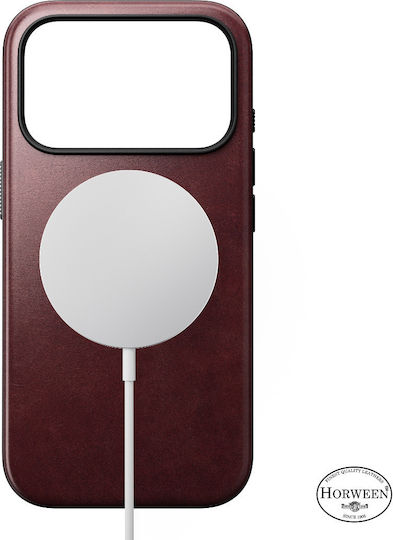 Nomad 360 Full Cover Leather / Silicone 0.85mm With Burgundy Neck Strap (iPhone 17 Pro)