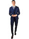 Men's Suit with Vest Blue