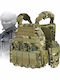 Vestă Tactică Reglabilă Multicam Linovit Tip Plate Carrier Airsoft Paintball Vânătoare în Aer Liber Material Oxford 1000d Sistem Molle Buzunare Multiple Buzunare Interne Plăci Balistice Camuflaj Verde