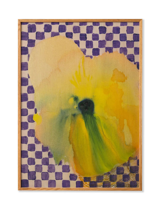 Πόστερ Flower Checks 02 Κίτρινο Μωβ 30 X 40 Paper Collective