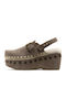 Leather Winter Women's Slippers Gray