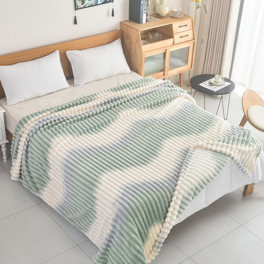 My Home Luxury Κουβέρτα Fleece Μονή 160x220εκ. Εκρού - Τιρκουαζ