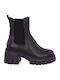 Leder Stiefeletten Damen Schwarz