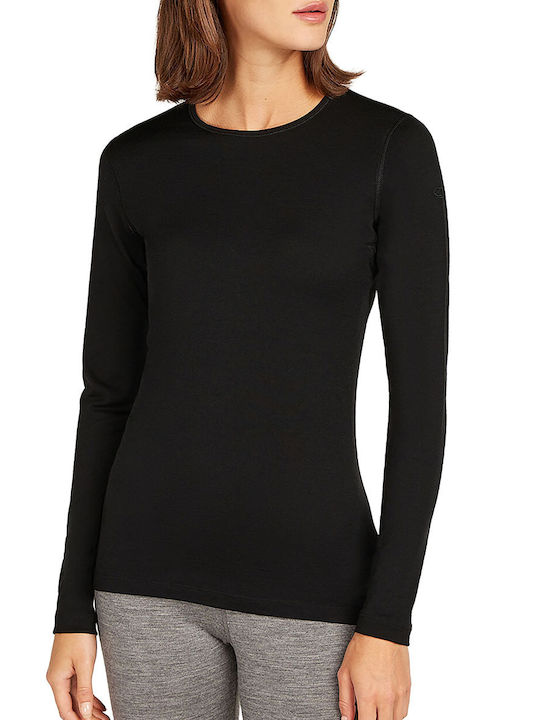 Icebreaker Oasis Damen Thermo Langarmshirt Schwarz