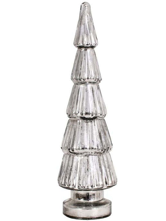 Christmas Decorative Illuminated Glass Tree 47cm Silver