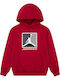 Fleece Παιδικό Φούτερ με Κουκούλα και Τσέπες Red