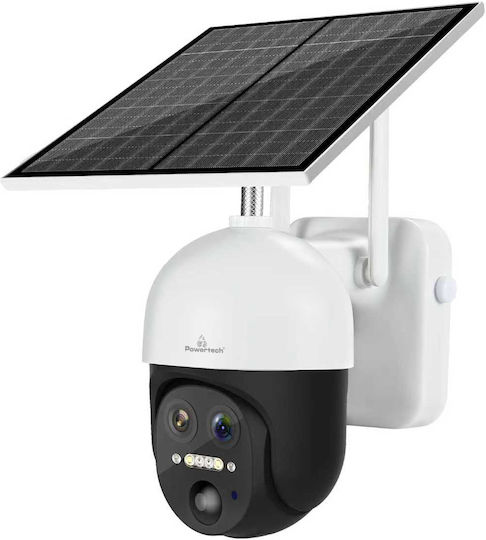 Powertech PT-1497 IP Surveillance Camera 4G Full HD+ 3MP Waterproof Battery Powered with Two-Way Communication and Lens 3.6mm