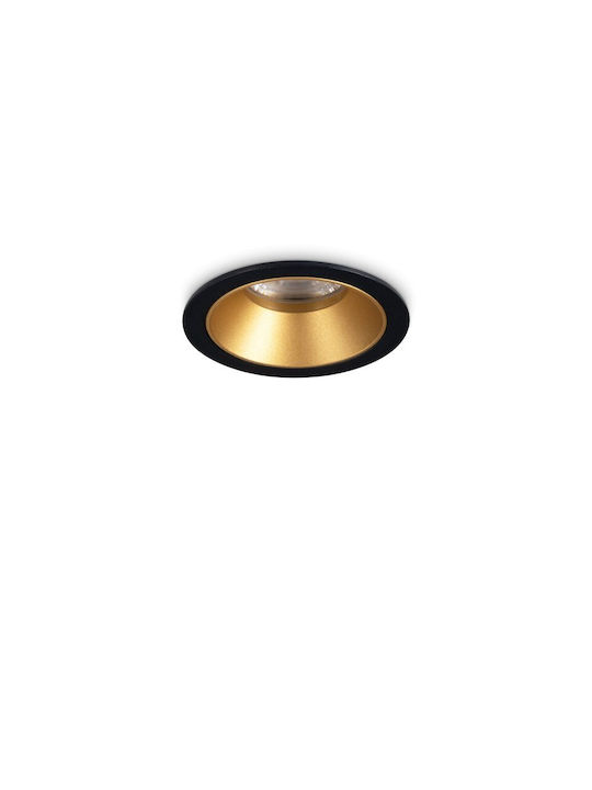 Ideal Lux Metallic Recessed Spot with Integrated LED and Warm White Light Black 5.8x5.8cm. 1pcs