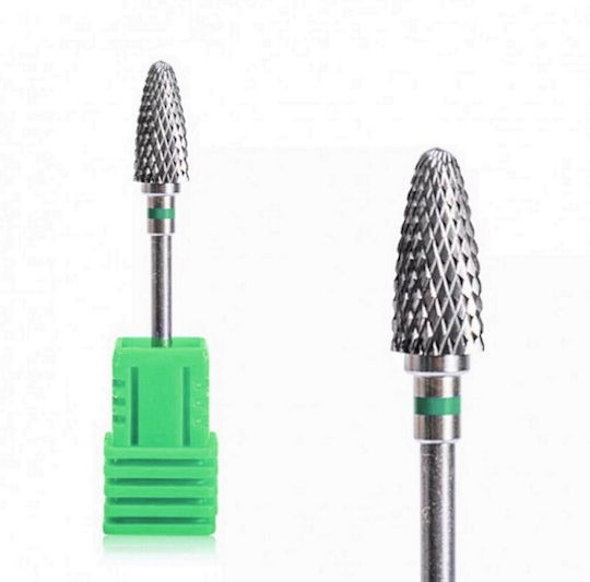 Freze pentru unghii cu roată de carbura de tungsten cu formă de flacără Verde