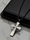 Black Men's Cross from Steel with Chain