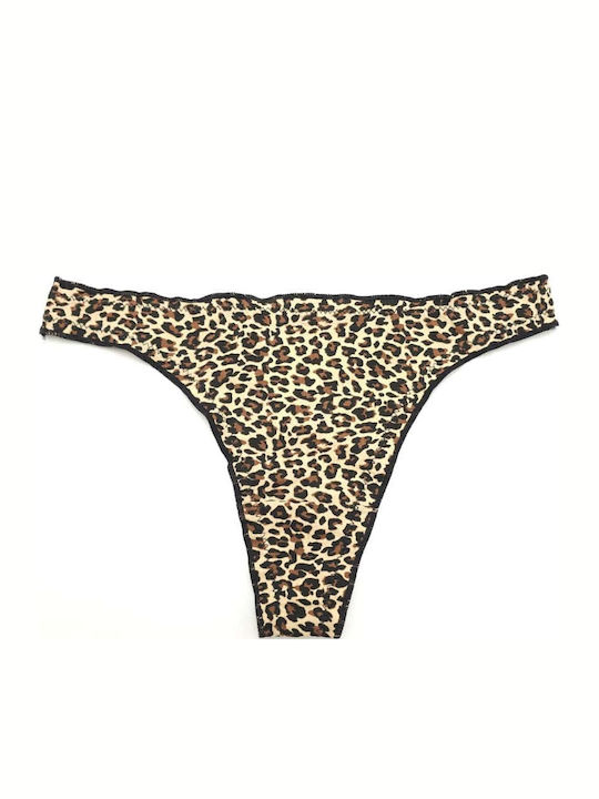 Topaki Topaki Damen-Slips Beigen Cheetah
