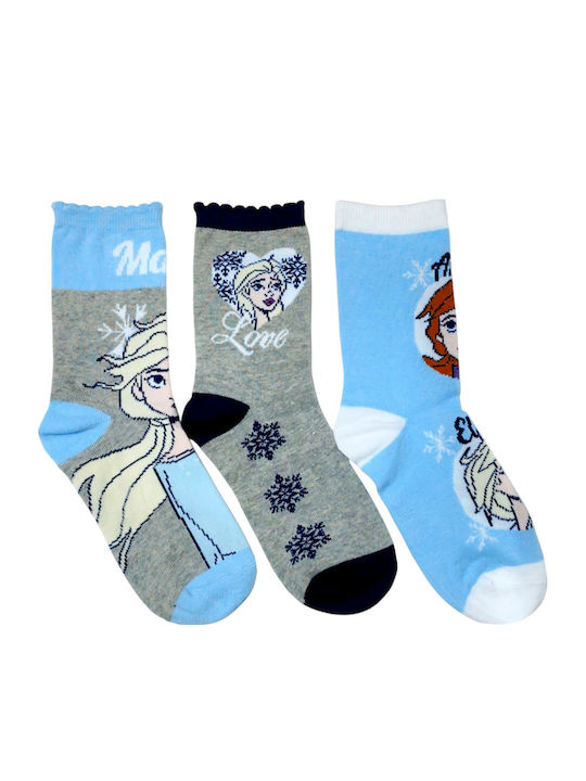 Disney Παιδικές Κάλτσες Frozen Πολύχρωμες 3 Ζευγάρια