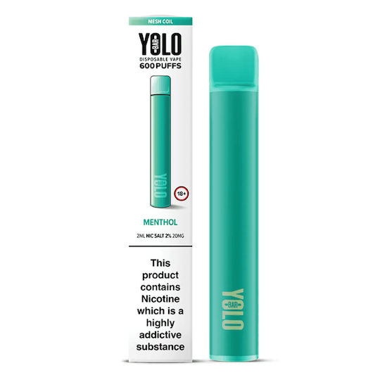 Yolo Țigară Electronică de unică folosință 600 Inhalări Menthol 2ml 20mg Maro