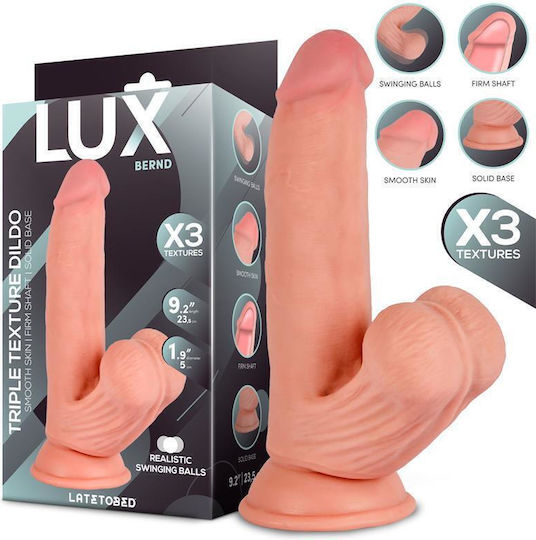 Lux Dreifach Realistisches Dildo mit Hoden Flesh