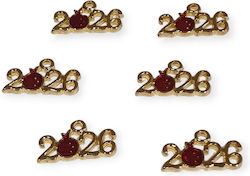 Metallic Golden Christmas Wreath with Pomegranate Enamel 2026 1x2cm 6 Pieces