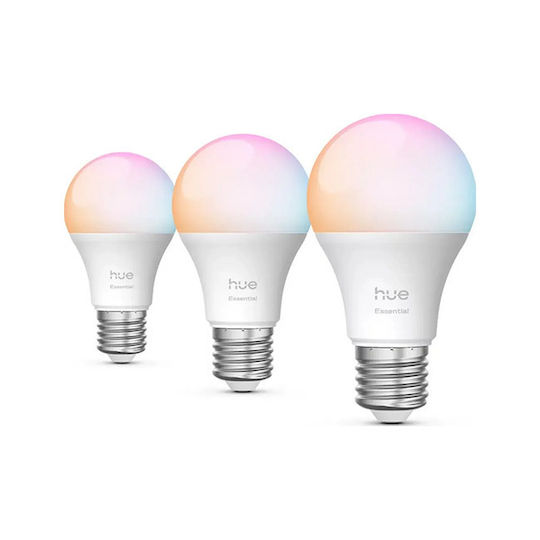 Philips Smart Lampen LED 8W für Fassung E27 und Form A60 Warmes Weiß 806lm 3Stück