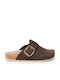 Comfort Way Shoes Γυναικεία Δερμάτινα Ανατομικά Σαμπό Καφέ