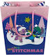 Disney Stitch Papier Weihnachtlich Tasche für Geschenke Blau 25x19cm.