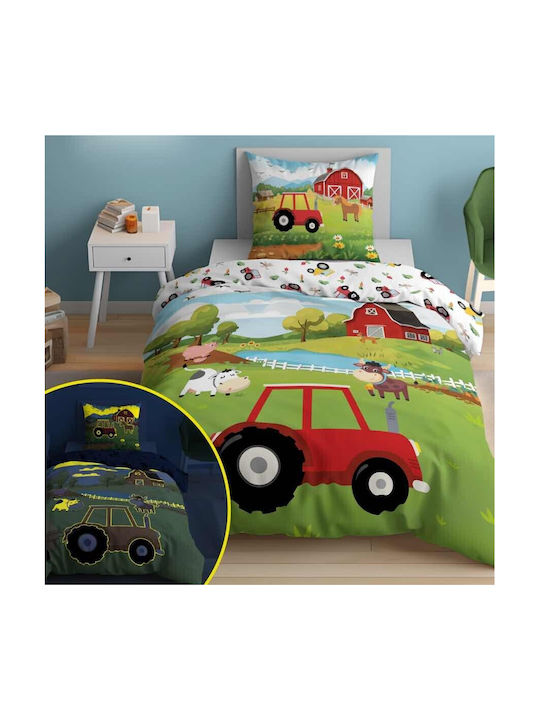 Detexpol Set Kinderbettbezug Einzel mit Kissenbezug Fluorescent 160x200cm
