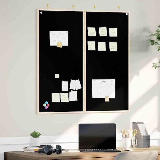 Chalk Board Black 100 X 1.4 X 100 Cm Solid Pine Wood 42015929