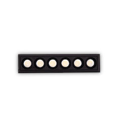 Vertieftes Kommerzielle Lineare Beleuchtung Led 10w Schwarzes 4000κ Slim Lika 341668 Ideal Lux 341668
